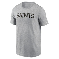 New Orleans Saints Primetime Wordmark Essential T-Shirt Heather Gray - Nike
