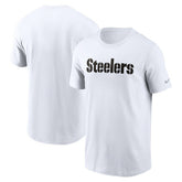 Pittsburgh Steelers Primetime Wordmark Essential T-Shirt White - Nike