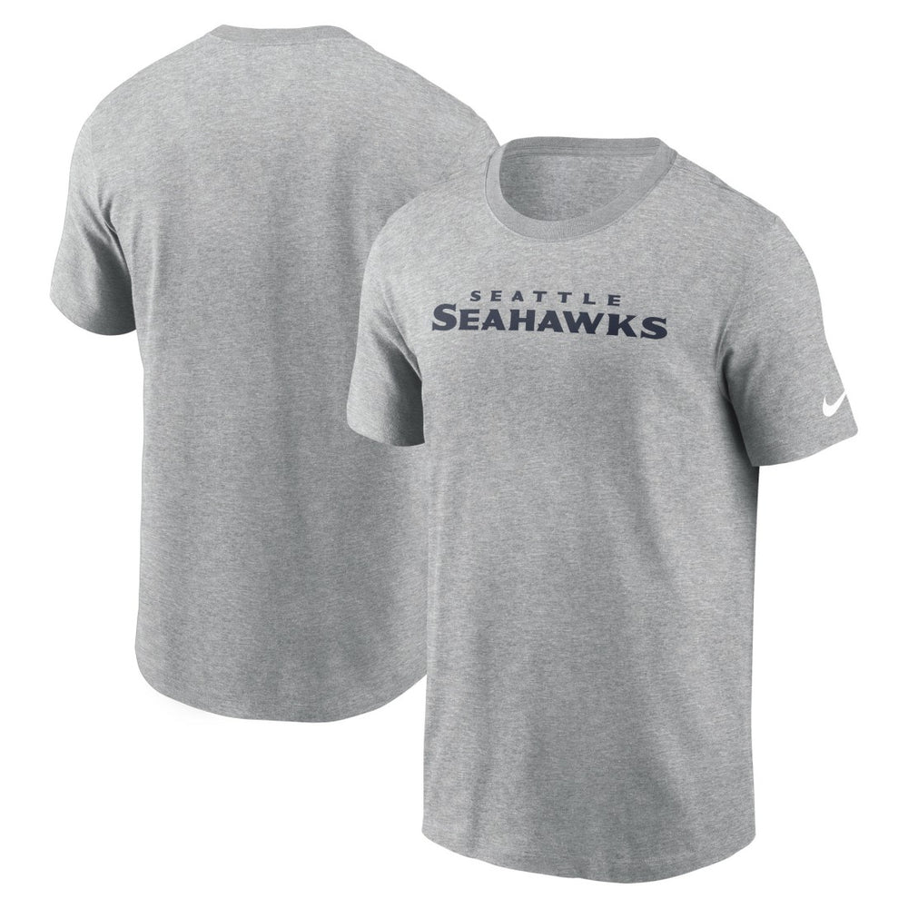 Seattle Seahawks Primetime Wordmark Essential T-Shirt Heather Gray - Nike