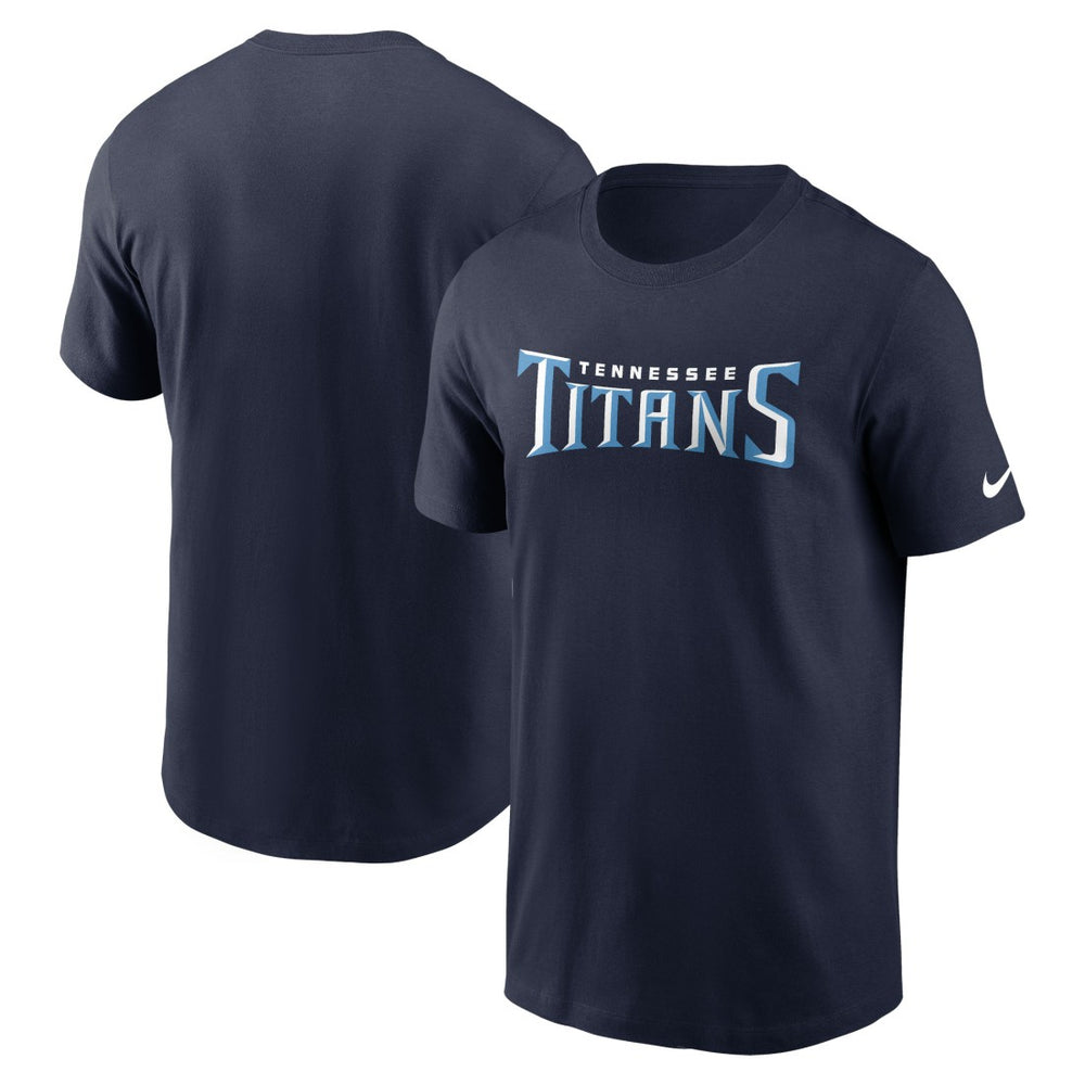 Tennessee Titans Primetime Wordmark Essential T-Shirt Navy - Nike