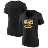 Boston Bruins Women's Slapshot V-Neck T-Shirt Black