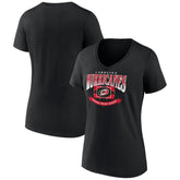 Carolina Hurricanes - Women's Slapshot V-Neck T-Shirt Black