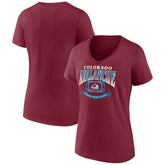 Colorado Avalanche - Women's Slapshot V-Neck T-Shirt Burgundy