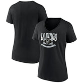 Los Angeles Kings - Women's Slapshot V-Neck T-Shirt Black