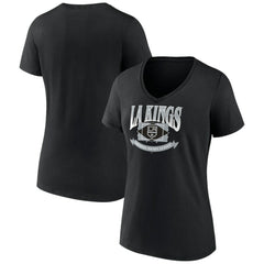Los Angeles Kings - Women's Slapshot V-Neck T-Shirt Black