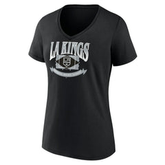 Los Angeles Kings - Women's Slapshot V-Neck T-Shirt Black