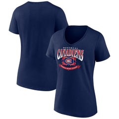 Montreal Canadiens - Women's Slapshot V-Neck T-Shirt Navy