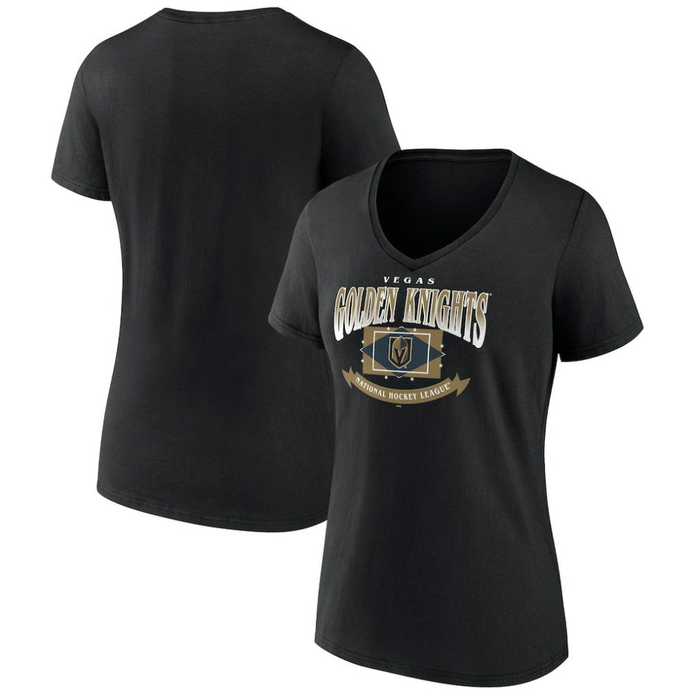 Vegas Golden Knights Women's Slapshot V-Neck T-Shirt Black