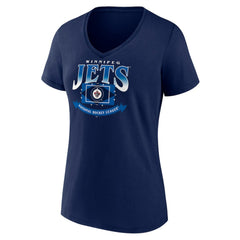 Winnipeg Jets - Women's Slapshot V-Neck T-Shirt Navy