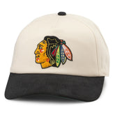 Chicago Blackhawks American Needle Burnett Adjustable Hat Cream/Black
