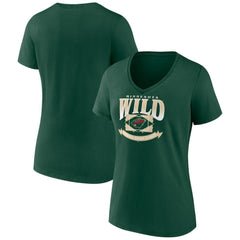 Minnesota Wild - Women's Slapshot V-Neck T-Shirt Green