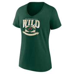 Minnesota Wild - Women's Slapshot V-Neck T-Shirt Green