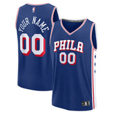 Fanatics - Philadelphia 76ers Youth Fast Break Custom Replica Jersey - Blue - Icon Edition