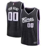 Fanatics - Sacramento Kings Youth Fast Break Custom Replica Jersey - Black - Icon Edition