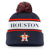 Houston Astros Nike Team Stripe Peak Cuffed Knit Hat with Pom Sale
