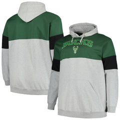 Fanatics - Milwaukee Bucks Big & Tall Pullover Hoodie - Hunter Green/Black