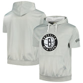 Fanatics - Brooklyn Nets Short Sleeve Pullover Hoodie - Silver/White