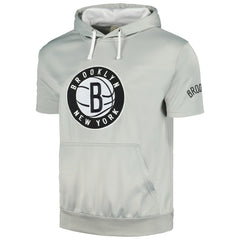 Fanatics - Brooklyn Nets Short Sleeve Pullover Hoodie - Silver/White