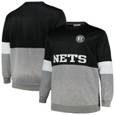 Fanatics - Brooklyn Nets Big & Tall Split Pullover Sweatshirt - Black/Heather Gray