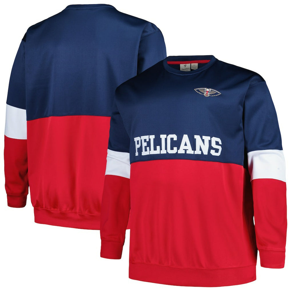 Fanatics - New Orleans Pelicans Big & Tall Split Pullover Sweatshirt - Navy/Red