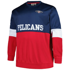 Fanatics - New Orleans Pelicans Big & Tall Split Pullover Sweatshirt - Navy/Red