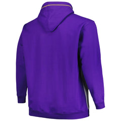 Fanatics - Los Angeles Lakers Big & Tall Contrast Pieced Stitched Full-Zip Hoodie - Purple/Heather Gray