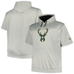 Fanatics - Milwaukee Bucks Big & Tall Logo Pullover Hoodie - Silver