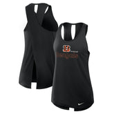 Cincinnati Bengals Women's Open-Back Crisscross Dri-FIT Tank Top Black - Nike