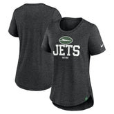 New York Jets Women's Fashion Tri-Blend T-Shirt Heather Black - Nike