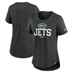 New York Jets Women's Fashion Tri-Blend T-Shirt Heather Black - Nike