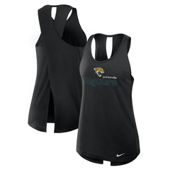 Jacksonville Jaguars Women's Open-Back Crisscross Dri-FIT Tank Top Black - Nike