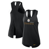 Pittsburgh Steelers Women's Open-Back Crisscross Dri-FIT Tank Top Black - Nike