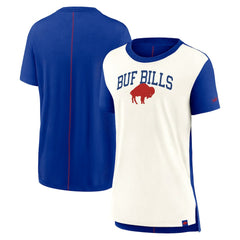 Buffalo Bills Women's Wordmark Tri-Blend T-Shirt Cream/Royal - Nike