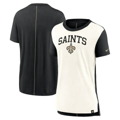 New Orleans Saints Women's Wordmark Tri-Blend T-Shirt Cream/Black - Nike