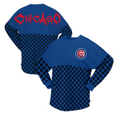 Chicago Cubs Fanatics Women's Checker Print Long Sleeve T-Shirt Near Me
