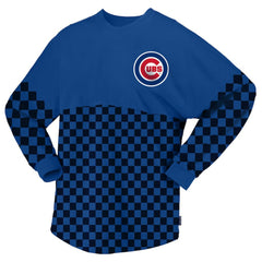Chicago Cubs Fanatics Women's Checker Print Long Sleeve T-Shirt Near Me