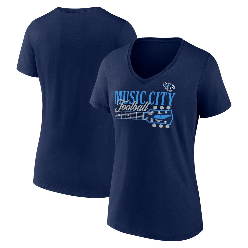 Tennessee Titans Women's Hometown Defensive Stand V-Neck T-Shirt Navy - Fanatics