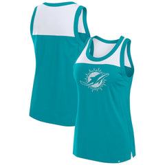 Miami Dolphins Women's Sequin Tank Top Aqua - Fanatics