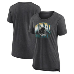 Jacksonville Jaguars Women's Our Pastime Tri-Blend T-Shirt Heather Charcoal - Fanatics