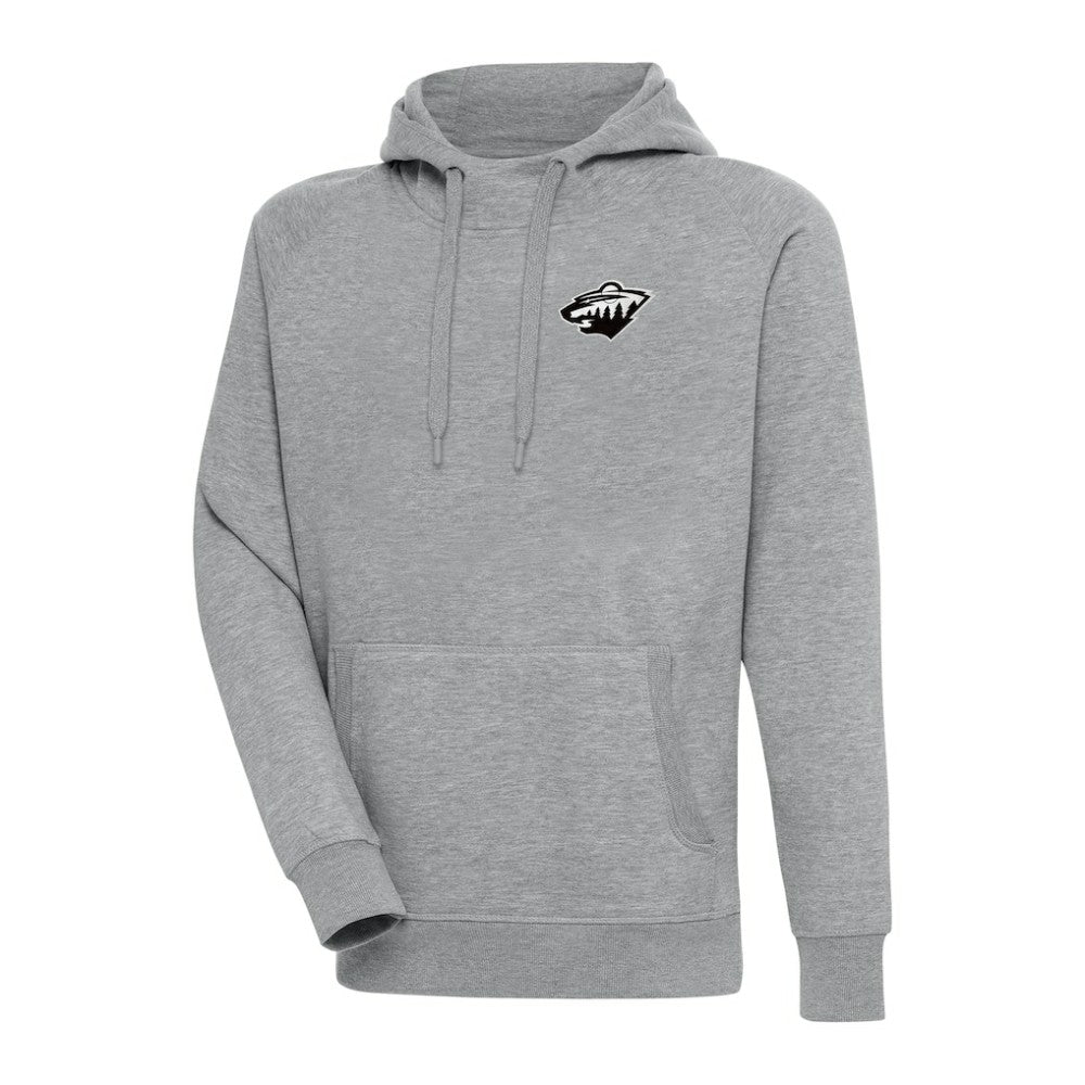 Minnesota Wild - Antigua Metallic Logo Victory Pullover Hoodie Heather Gray