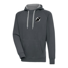 New Jersey Devils - Antigua Metallic Logo Victory Pullover Hoodie Charcoal