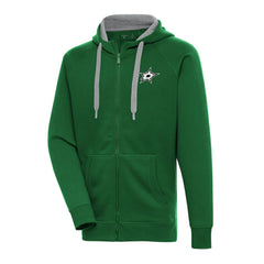 Dallas Stars - Antigua Metallic Logo Victory Full-Zip Hoodie Kelly Green