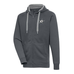 Dallas Stars - Antigua Metallic Logo Victory Full-Zip Hoodie Charcoal