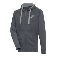 Detroit Red Wings - Antigua Metallic Logo Victory Full-Zip Hoodie Charcoal