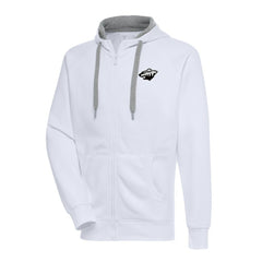Minnesota Wild - Antigua Metallic Logo Victory Full-Zip Hoodie White
