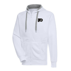Philadelphia Flyers - Antigua Metallic Logo Victory Full-Zip Hoodie White