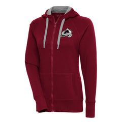 Colorado Avalanche - Antigua Women's Metallic Logo Victory Full-Zip Hoodie Burgundy