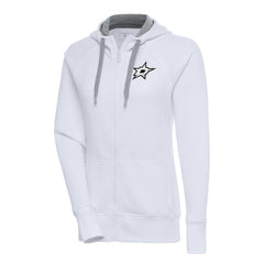 Dallas Stars - Antigua Women's Metallic Logo Victory Full-Zip Hoodie White
