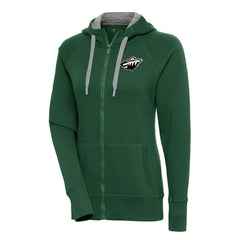 Minnesota Wild - Antigua Women's Metallic Logo Victory Full-Zip Hoodie Green