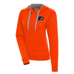 Philadelphia Flyers - Antigua Women's Metallic Logo Victory Pullover Hoodie Orange
